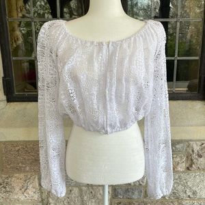 Cropped Lace LoveShackFancy Shirt